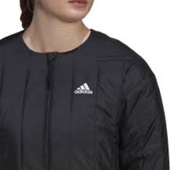 NWT ADIDAS ITAVIC WOMEN'S 3-STRIPES SEASONAL COAT BLACK WITH WHITE SMALL - Picture 6 of 10